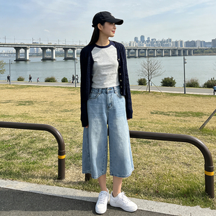 牛仔裤 高街百搭水洗工装 解构立体裁剪ins阔腿7分裤 中山大厂定制