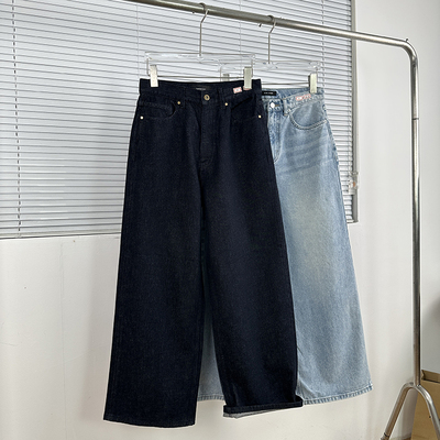丽家swan*ory 爆款！生态丹宁直筒裤 极简质感百搭好穿高腰牛仔裤