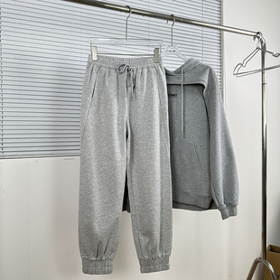 日常ootd松紧束脚休闲裤 剪R基础wan能春秋百搭单品灰色卫裤 包邮