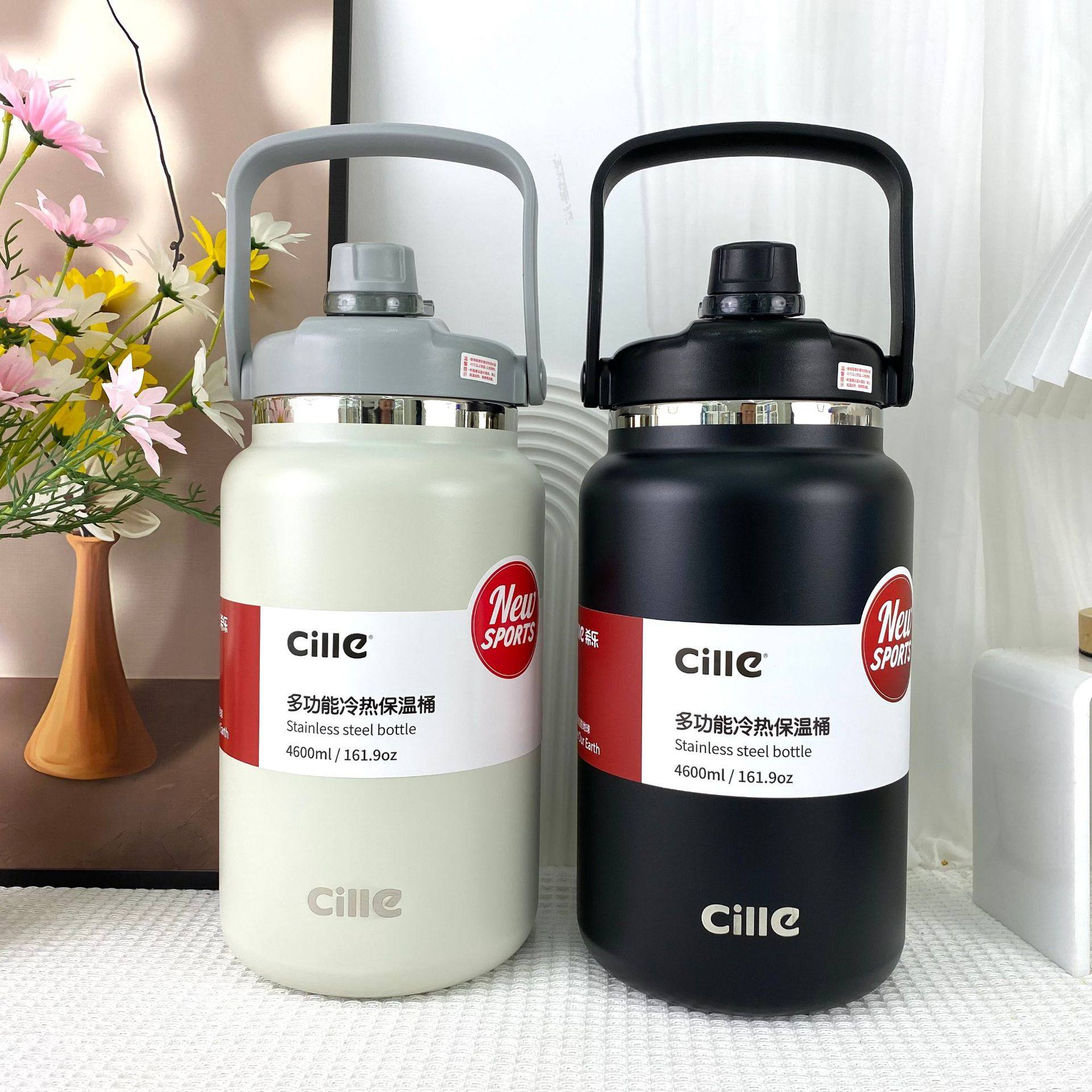 希乐保温壶家用保温杯超大容量不锈钢户外旅行车载水壶热水瓶4.6l