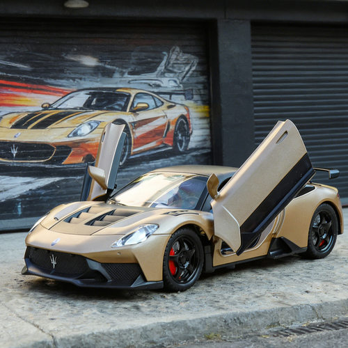 新款 驰美1/24玛莎GT2合金汽车模型声光玩具跑车仿真车上开门赛车