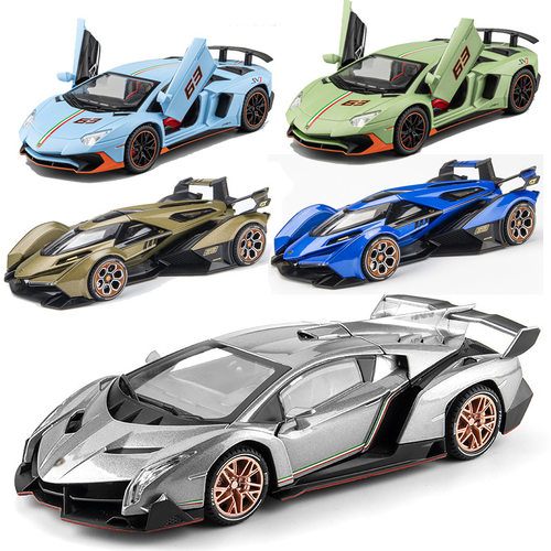 新款嘉业1/24兰博毒药LP780合金汽车模型声光大号开门跑车赛车V12