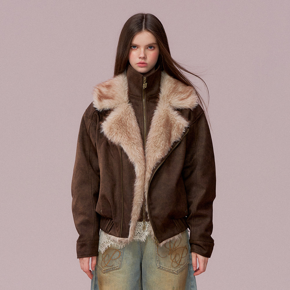 VIAPITTI重工夹克毛领外套