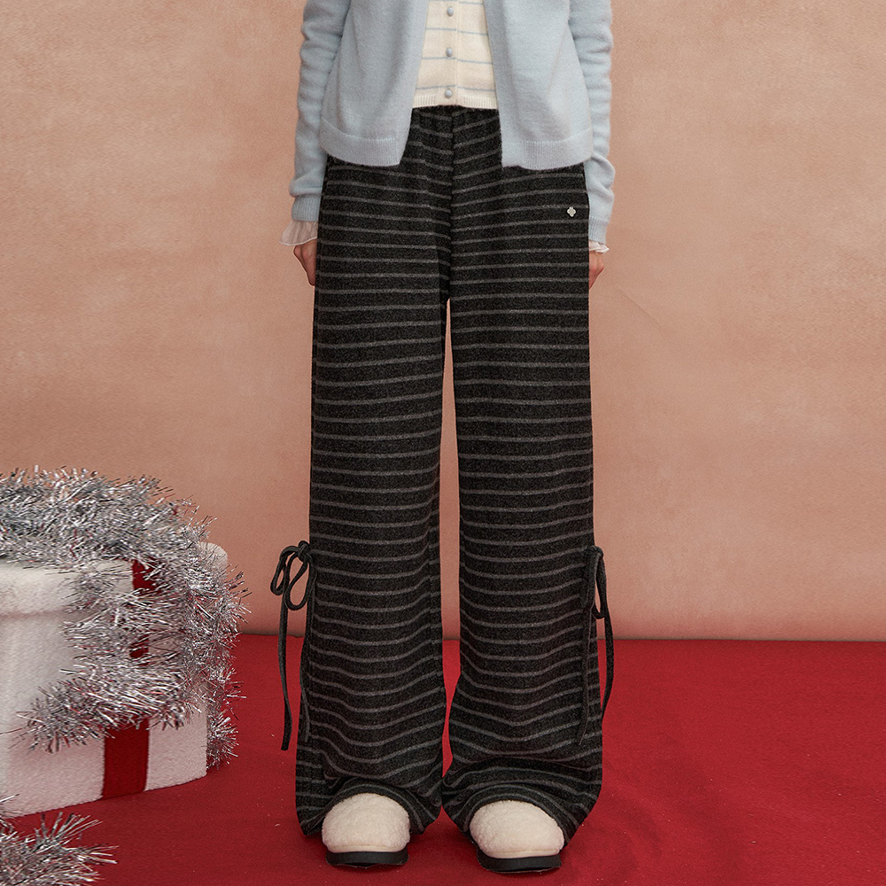 SOMESOWE休闲裤女百搭蝴蝶结抽绳