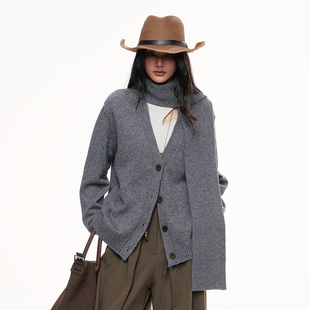 新款 简约百搭茶色岛毛衣外套2025冬季 官方授权 ZOEY毛针织衫 CHILL