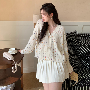 Ciobbur 针织衫女雏菊纽扣彩点设计宽松上衣2025冬季新款官方授权