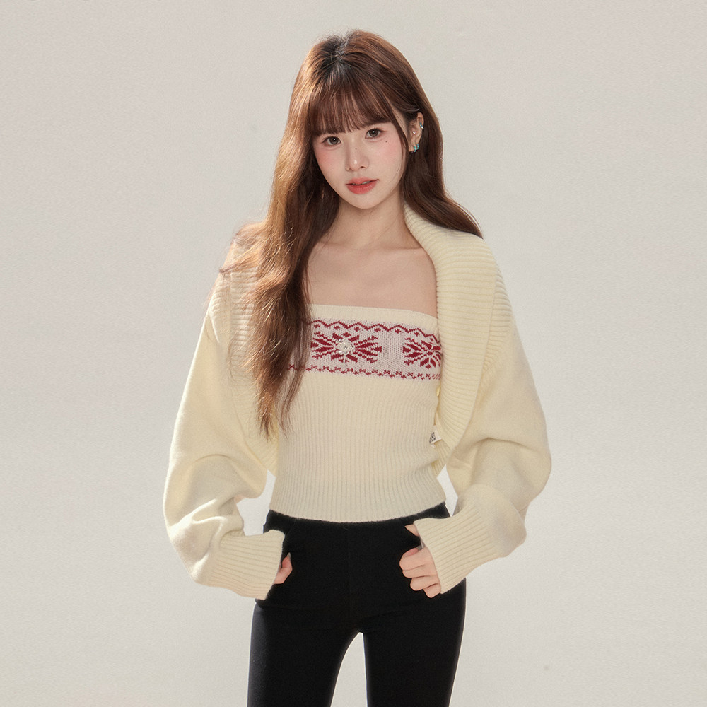 CROWCAIM时尚套装费尔岛吊带坎肩针织两件套2026春季新款官方授权,女装/女士精品,时尚套装,淘宝优惠券,粉丝福利购,淘宝优惠卷