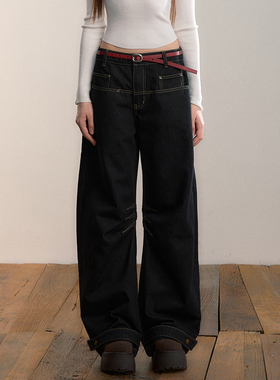 VIA PITTI 休闲裤重工宽松版原色阔腿牛仔裤2025冬季新款官方授权