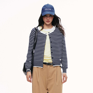 新款 CHILL 上衣2025冬季 百搭雾未尽条纹短款 官方授权 ZOEY外套女款
