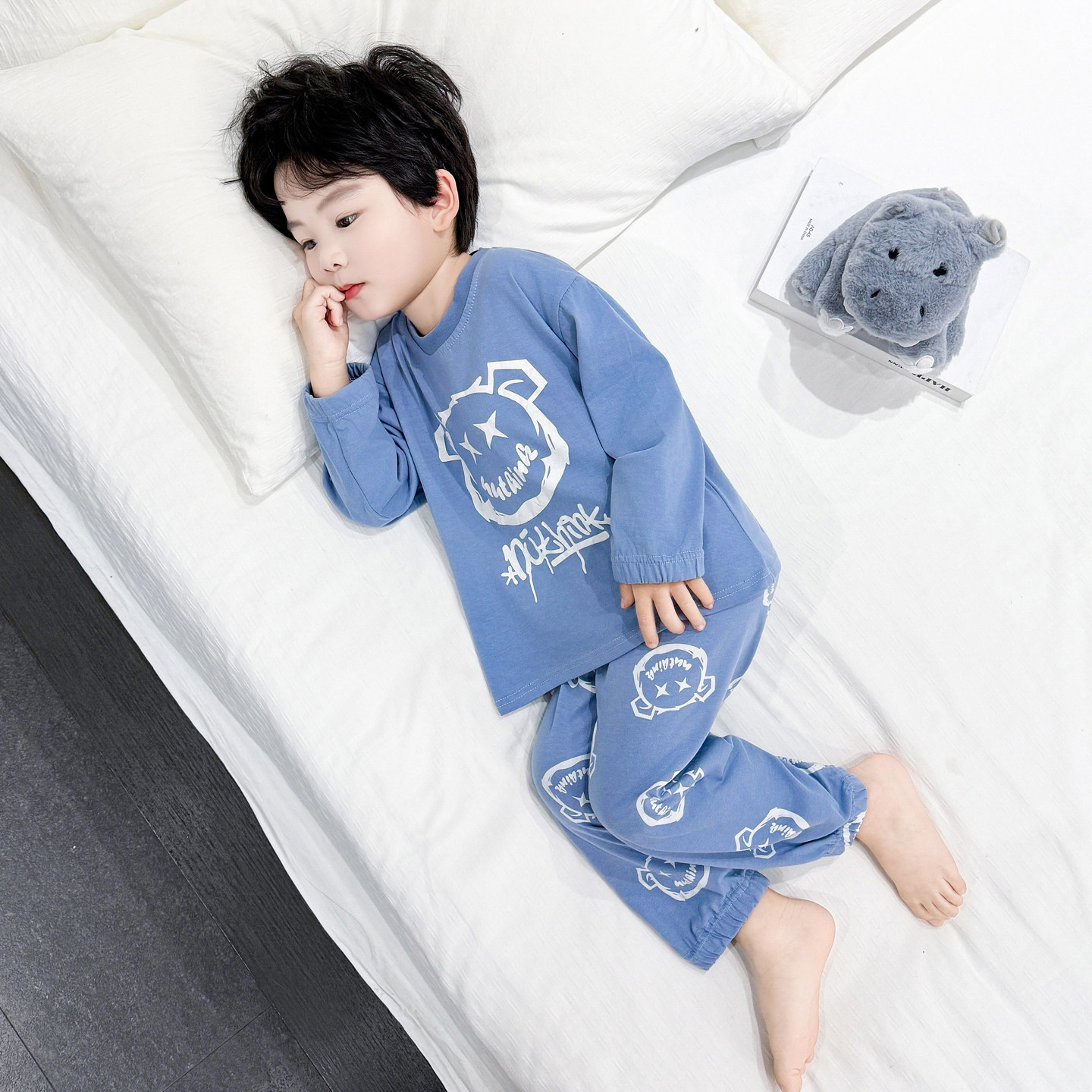 清仓！儿童睡衣a类纯棉男孩宝宝春秋款男童家居服宝宝卡通套装