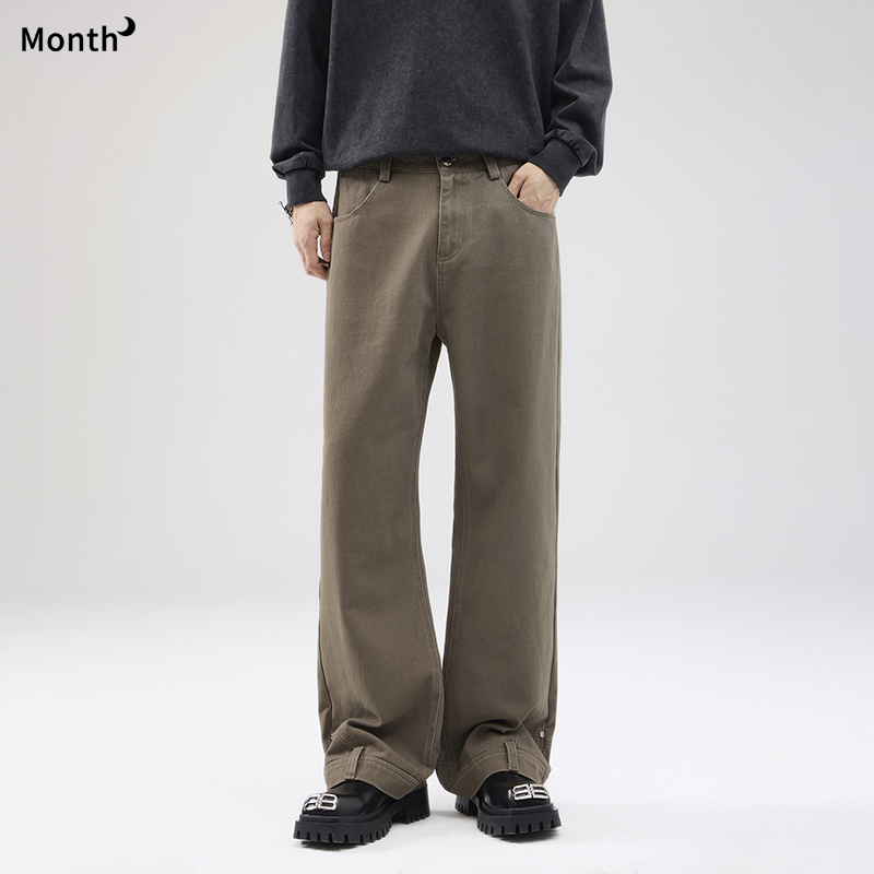 CHANMONTH美式高街纯棉拖地裤