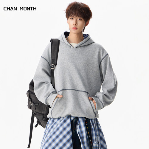 CHANMONTH秋季新品美式连帽卫衣