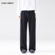 CHAN 子 男宽松百搭高级感运动直筒黑色加绒裤 MONTH秋冬新款 休闲裤