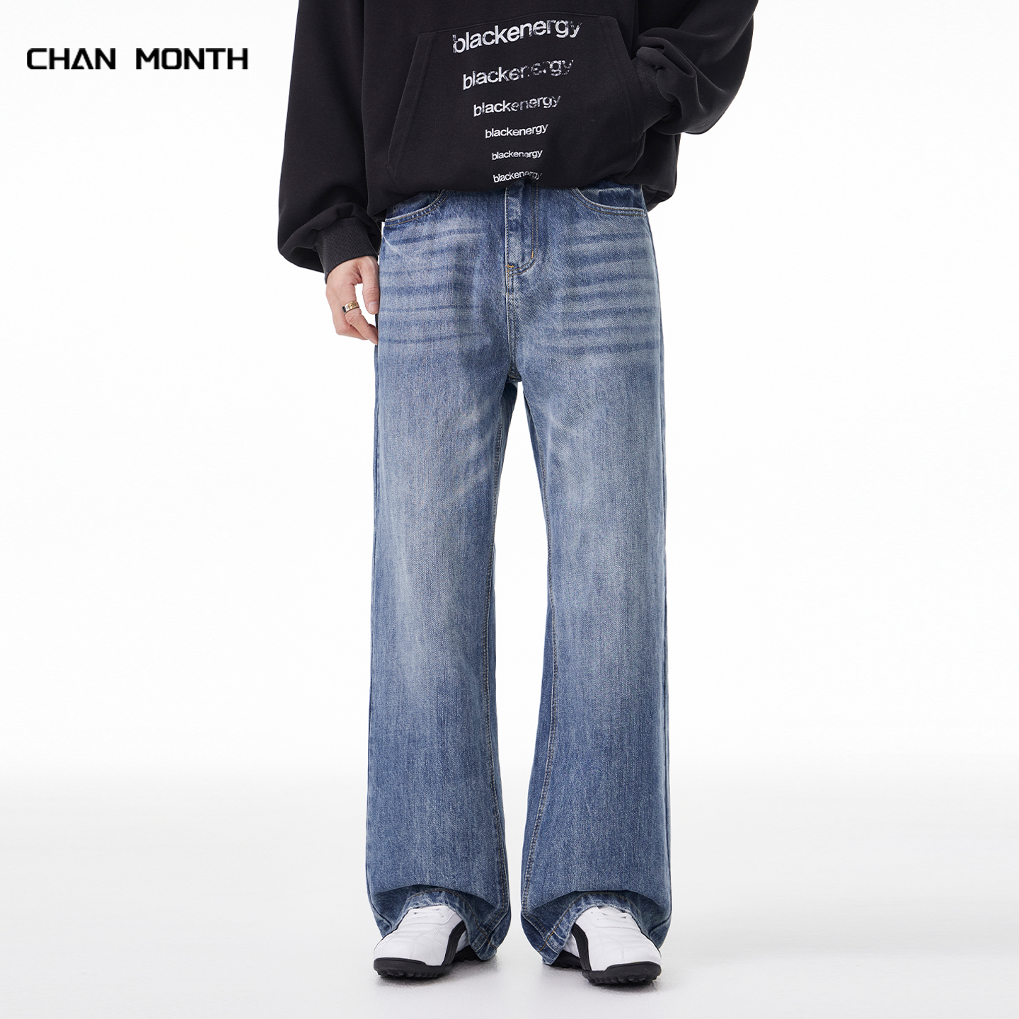 CHANMONTH美式复古A字牛仔裤