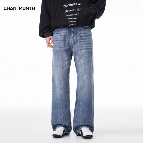 CHANMONTH美式复古A字牛仔裤