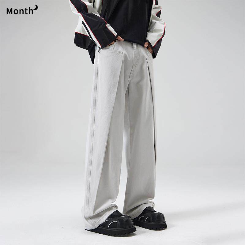 CHAN MONTH美式休闲西装蝙蝠裤男高级设计感拖地裤宽松百搭长裤子,男装,牛仔裤,淘宝优惠券,粉丝福利购,淘宝优惠卷