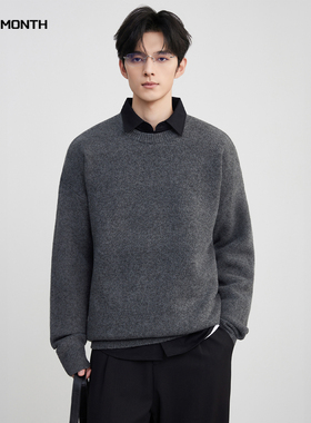 CHAN MONTH美式复古休闲毛衫针织衫男秋冬季潮牌毛衣慵懒风上衣