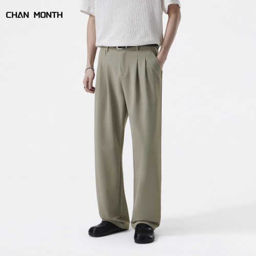 CHANMONTH夏季垂感休闲西裤子男