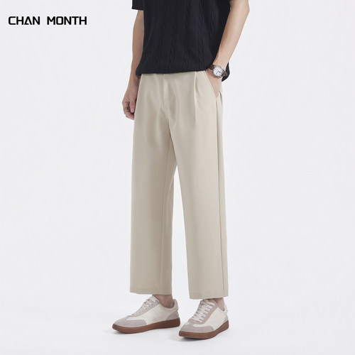 CHANMONTH夏季薄款九分西裤男士