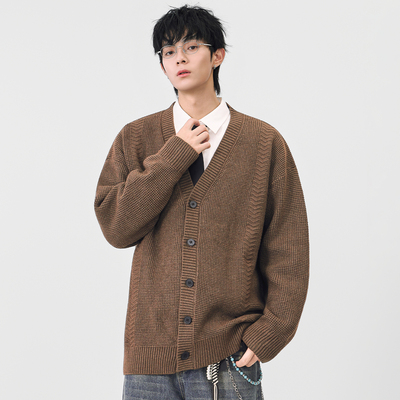 CHANMONTH美式复古休闲开衫毛衣