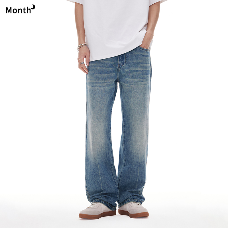 CHANMONTH美式高街宽松牛仔裤