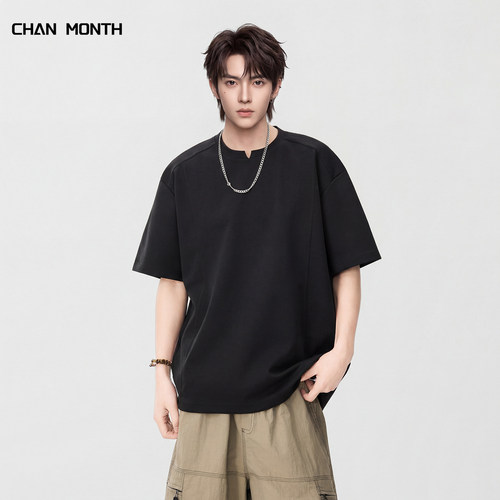 CHANMONTH夏季男宽松短袖T恤