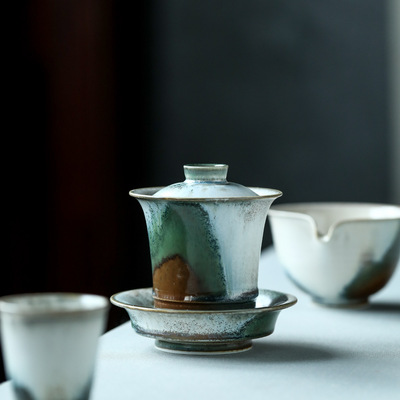 可养松针盖碗景德镇陶瓷三才泡茶碗茶杯单个功夫茶具大号防烫家用