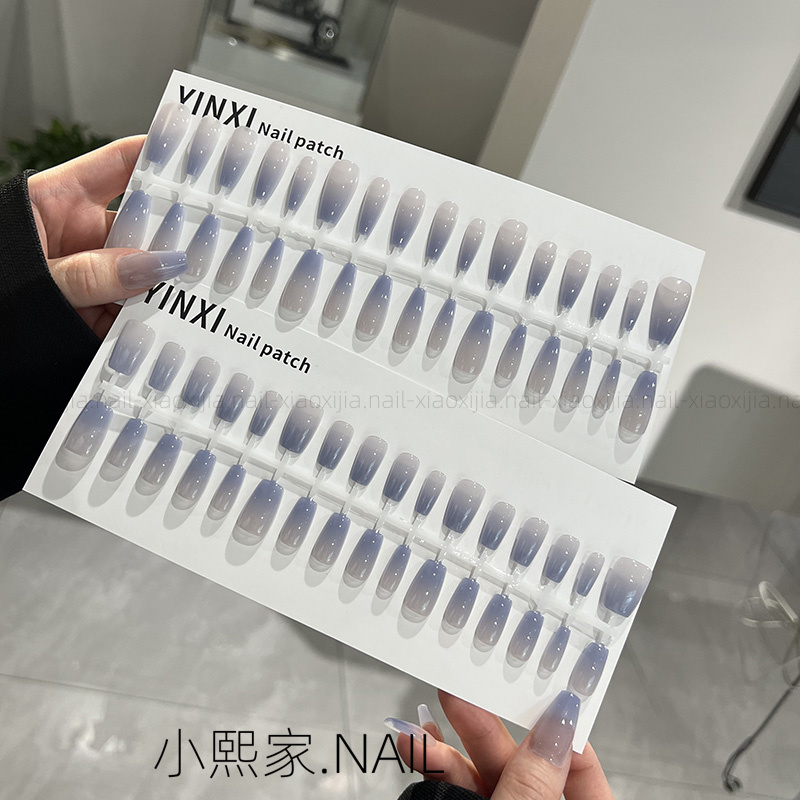 蓝紫渐变高级感精致小众穿戴甲