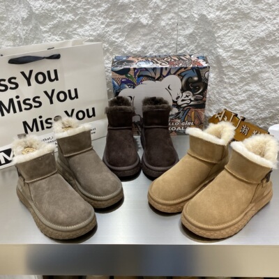 考拉小熊矮腰加厚绒过冬雪地靴女