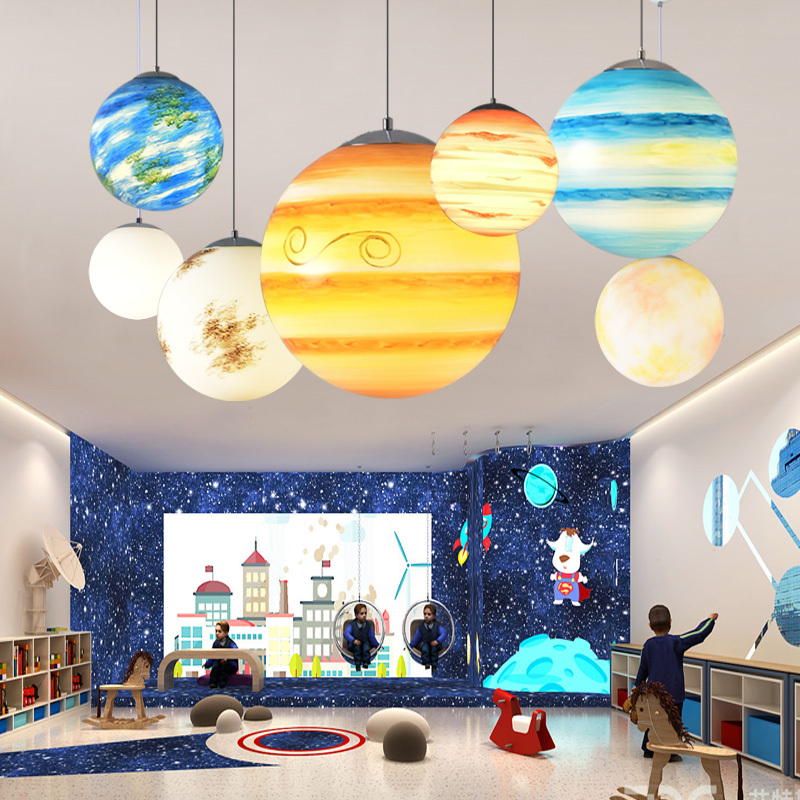 太阳行星宇宙星球灯月球婚礼创意装饰流浪地球灯图书馆幼儿园吊灯|msdalam kategori keluarga memasang ibu, Lampu &amp; Lighting Fixtures, kandil - dari Buy2taobao.com untuk memberikan perkhidmatan ejen Taobao profesional membeli