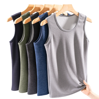 羊绒保暖背心男加绒加厚打底衣