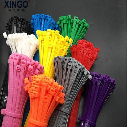 绿色5X300国标4.8宽新光尼龙塑料彩色扎带100条包装自锁束线带绑