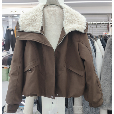 短款派克服女款2025新款冬今年流行爆款小个子加绒加厚棉衣棉服