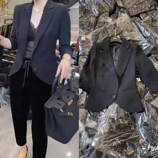 欧货欧洲站2025春款新款韩版御姐范知性港风显瘦燕尾西服修身外套