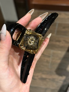 金克拉◆高定克拉宝石猪鼻子抓夹中古款鲨鱼夹2026新款发夹发饰女