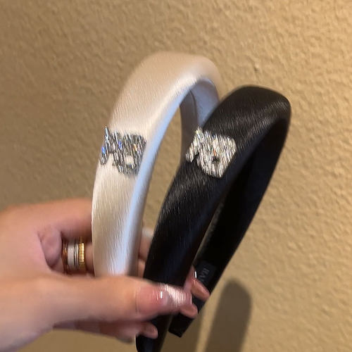 绸缎闪钻字母发箍韩系