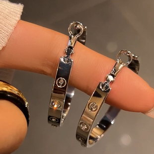 炸街利器 耳饰耳扣 甜酷小众设计感高级感女圈圈轻奢脸大适合