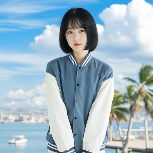 蓝白色棒球服日系青春校园复古