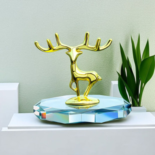 汽车摆件网红高颜值车载一鹿平安创意中控台车内装饰用品大全简约