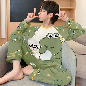 洋气睡衣儿童长袖家居服套装男童