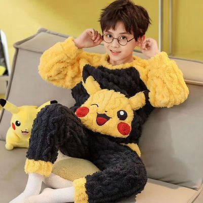 儿童加绒加厚家居服少年2024新款