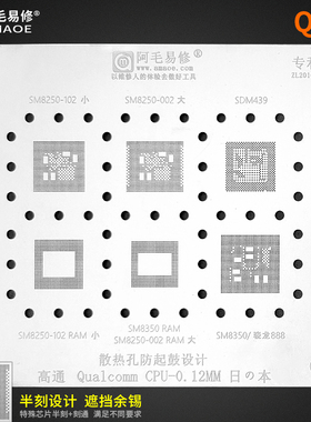 阿毛易修/QU8植锡网/SM8250/SDM439/SM8350/高通骁龙888/CPU钢网
