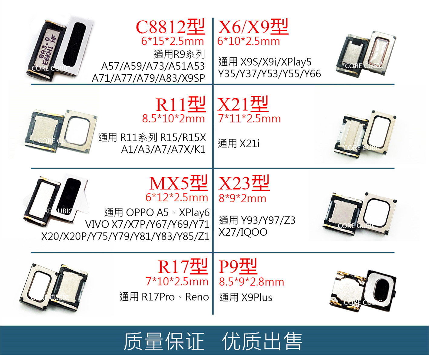 适用VIVOx6x7x9x20y66y67y85听筒OPPOR9R11R15A59A1A3A5A7xA71A77 3C数码配件 手机零部件 原图主图