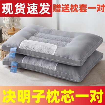 决明子枕芯枕头一对装护颈椎助睡眠不变形不塌陷整头成人枕保健枕