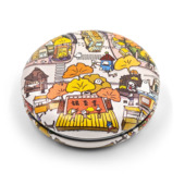 纸布石书店原创设计银杏海鸥随身折叠面包镜小镜子方便携带小巧