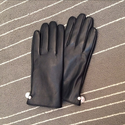 触屏手套小羊皮全掌女式