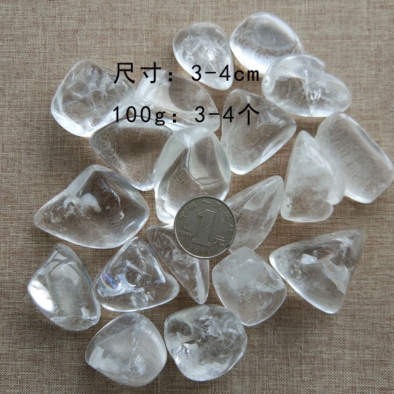 2025天然大块白水晶碎石原石颗粒花盆鱼缸装饰石头供佛镇宅风水石
