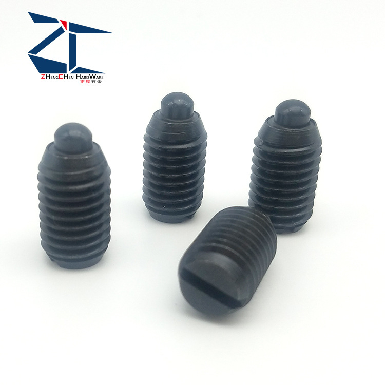 GN615.1- M4/5/6/8/10/12/16 -BN 碳钢发黑一字槽短型弹簧柱塞