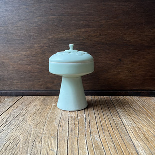 花瓣盘香炉 汝窑陶瓷手工雕刻香炉 香纂炉 牡丹纹饰 雅器集悟 599