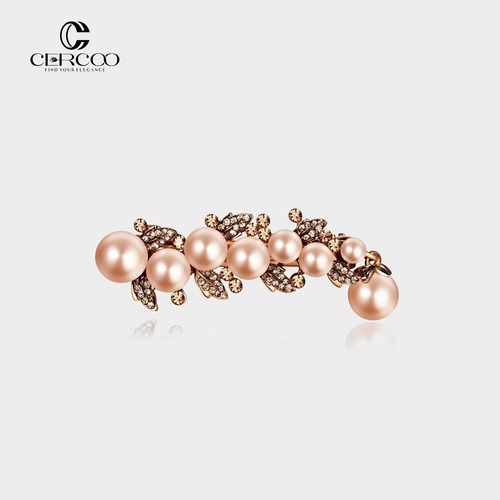 复古小号水钻后脑勺珍珠发夹